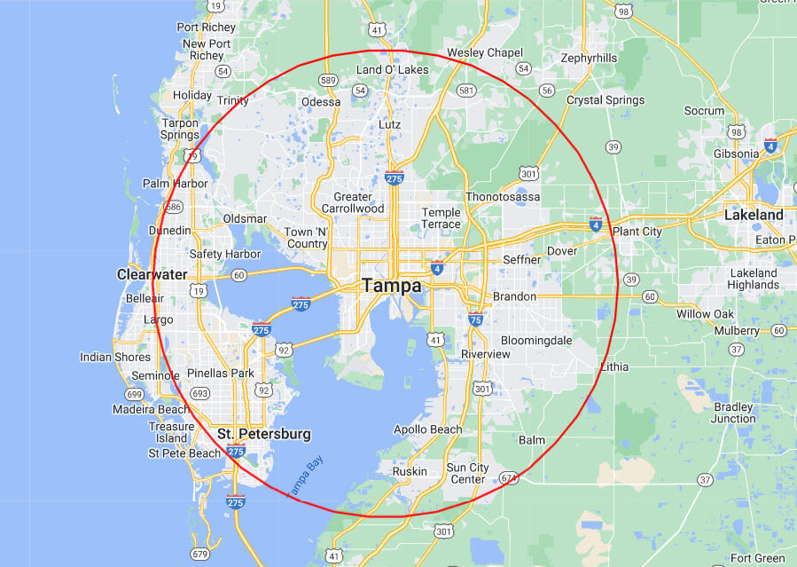 Map of Crown Clean Auto Detailing Service Area